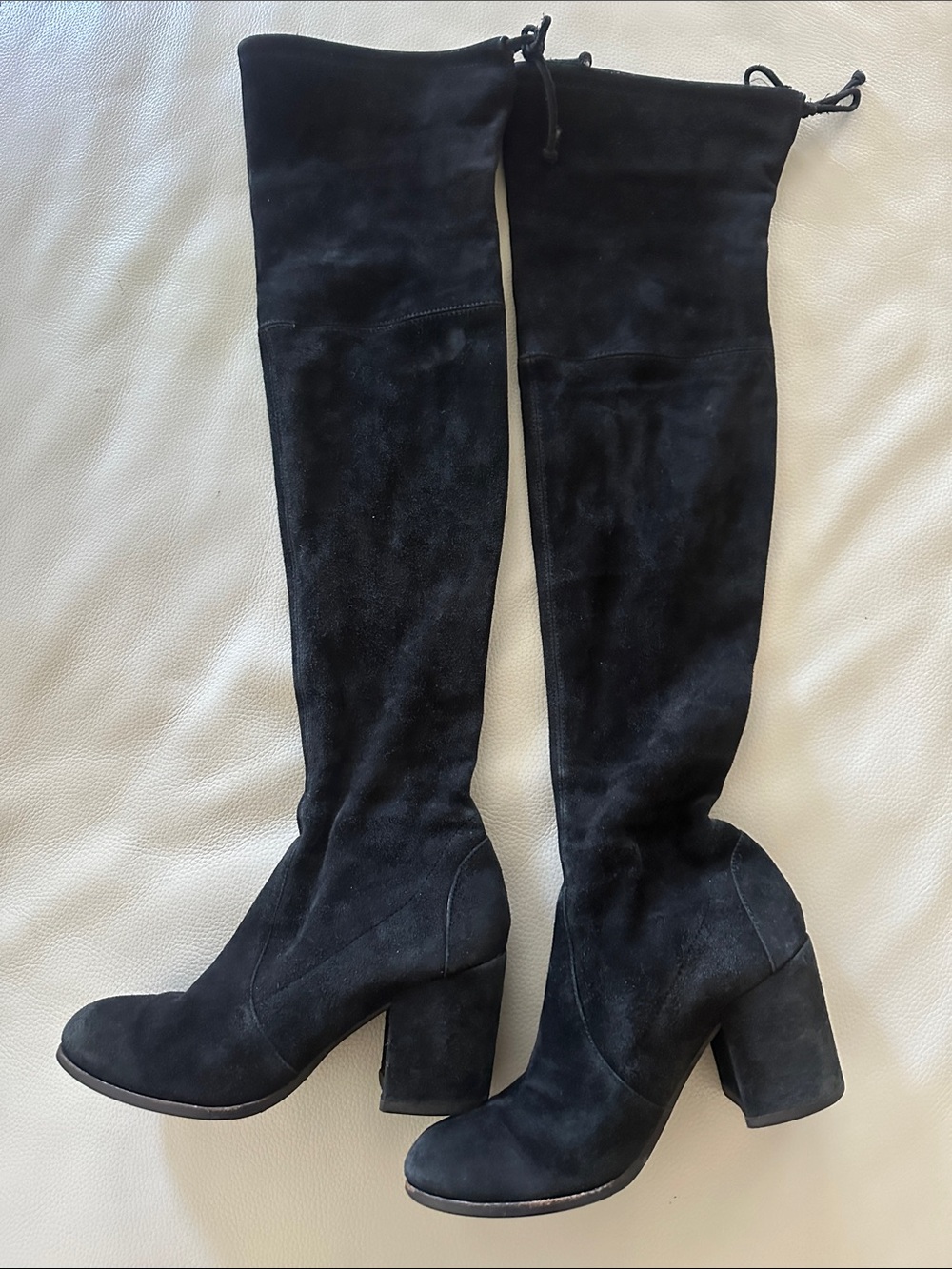 Stuart Weitzman “Tieland” Black Over-the-Knee Suede Block Heel Boots size 6